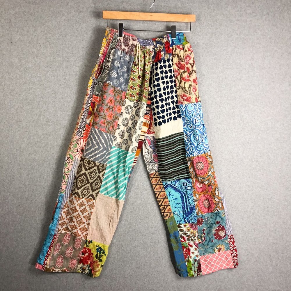 Jack Pot New York Patch Cotton Wide Leg Pants Size Small